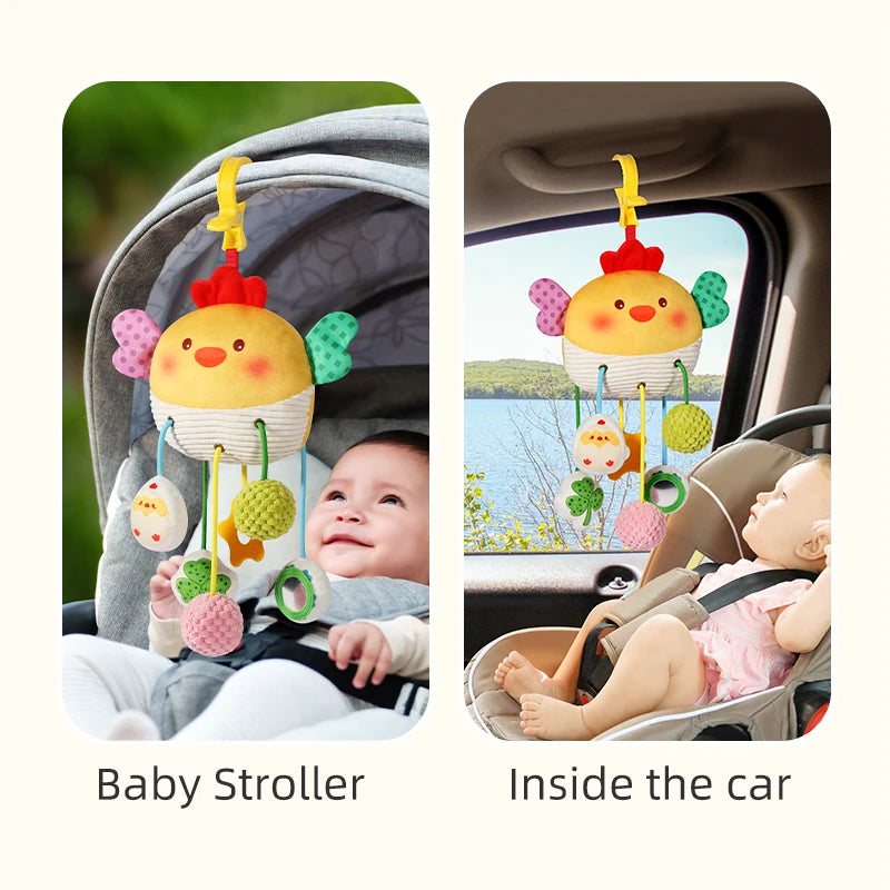 Barra de actividades musicales multisensoriales | Mordedor y sonajero de viaje universal