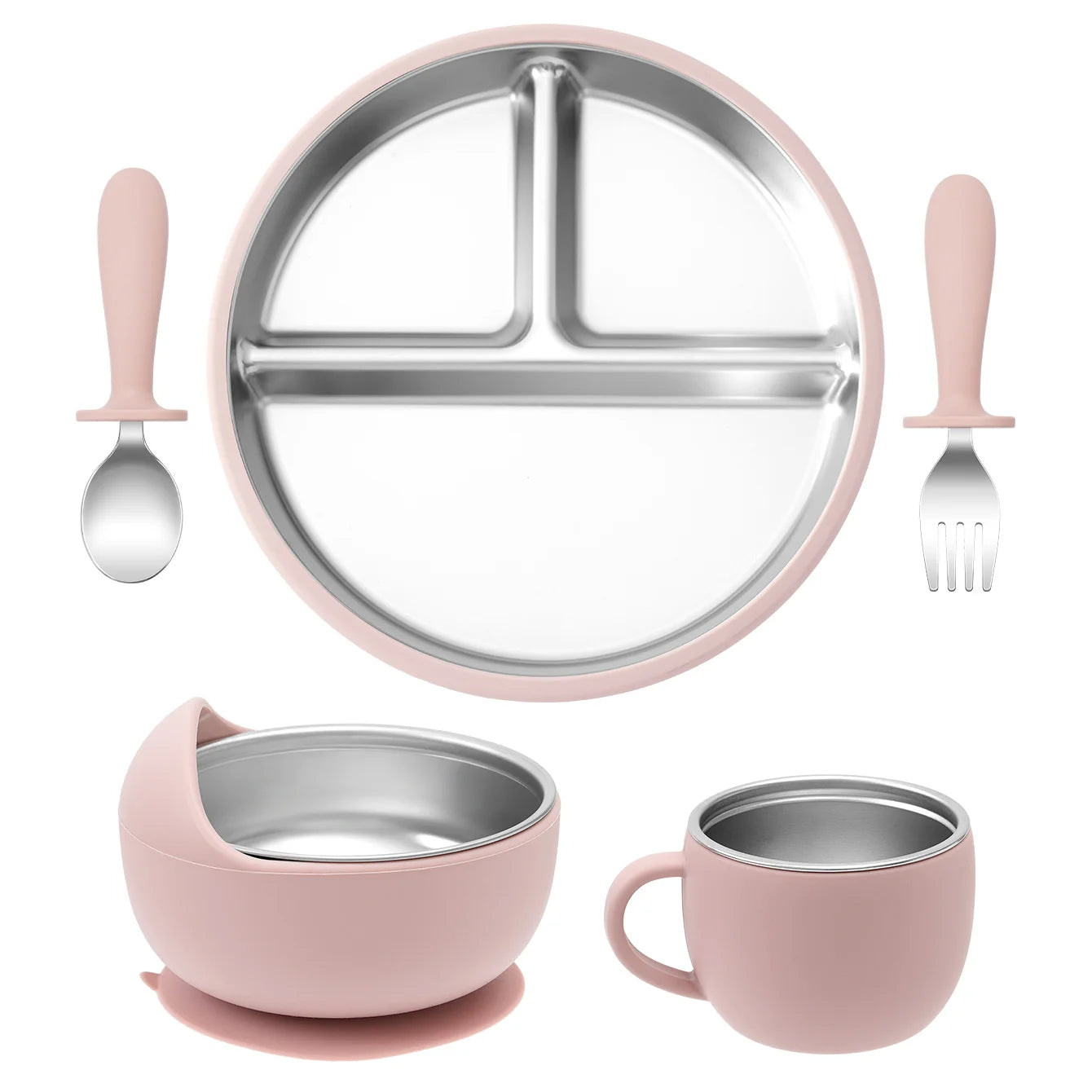 Premium Stainless Steel Feeding Set: The Ultimate 5-Piece Mealtime Collection