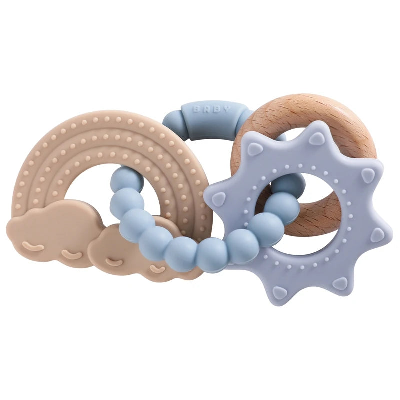 Planet-Theme Silicone Teething Bracelet | 360° Sensory Reach & Molar Relief