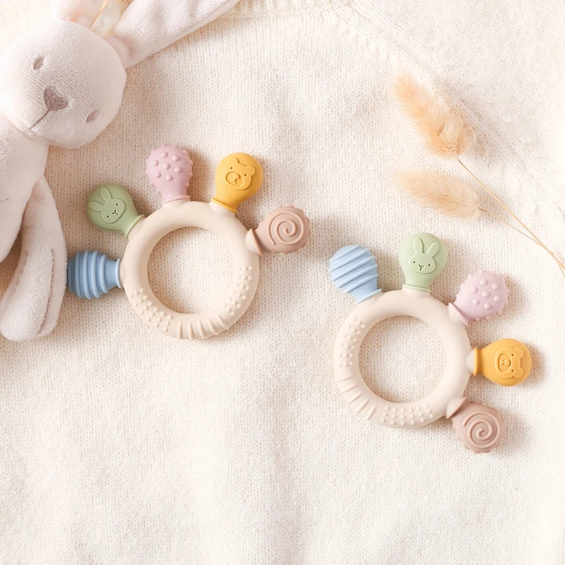 Silicone Teething Ring | Gentle Sensory Soother for 0-12 Months