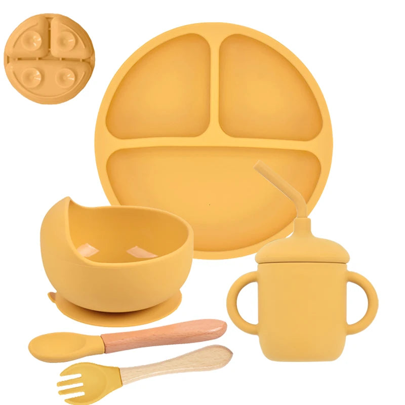 The Complete First-Bite Set: 5-Piece Suction Silicone Tableware