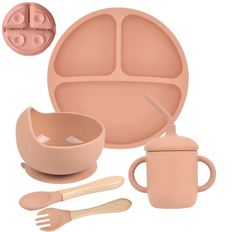 The Complete First-Bite Set: 5-Piece Suction Silicone Tableware