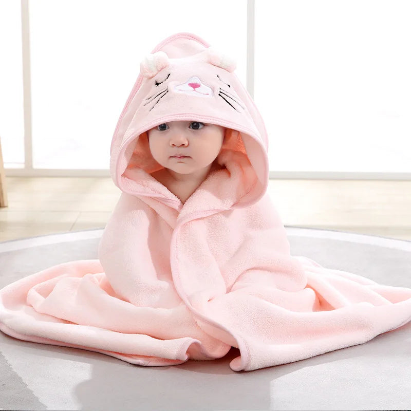 The Cuddly Hooded Wrap: Ultra-Soft Cartoon Bath & Sleep Towel
