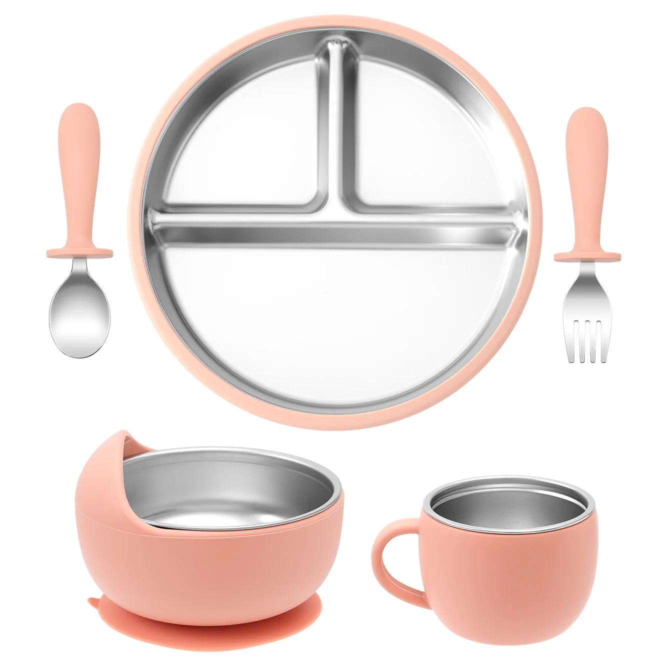 Premium Stainless Steel Feeding Set: The Ultimate 5-Piece Mealtime Collection