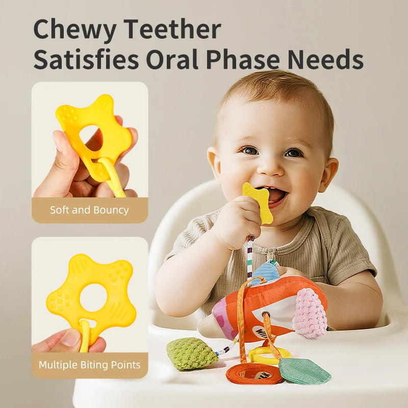 Barra de actividades musicales multisensoriales | Mordedor y sonajero de viaje universal