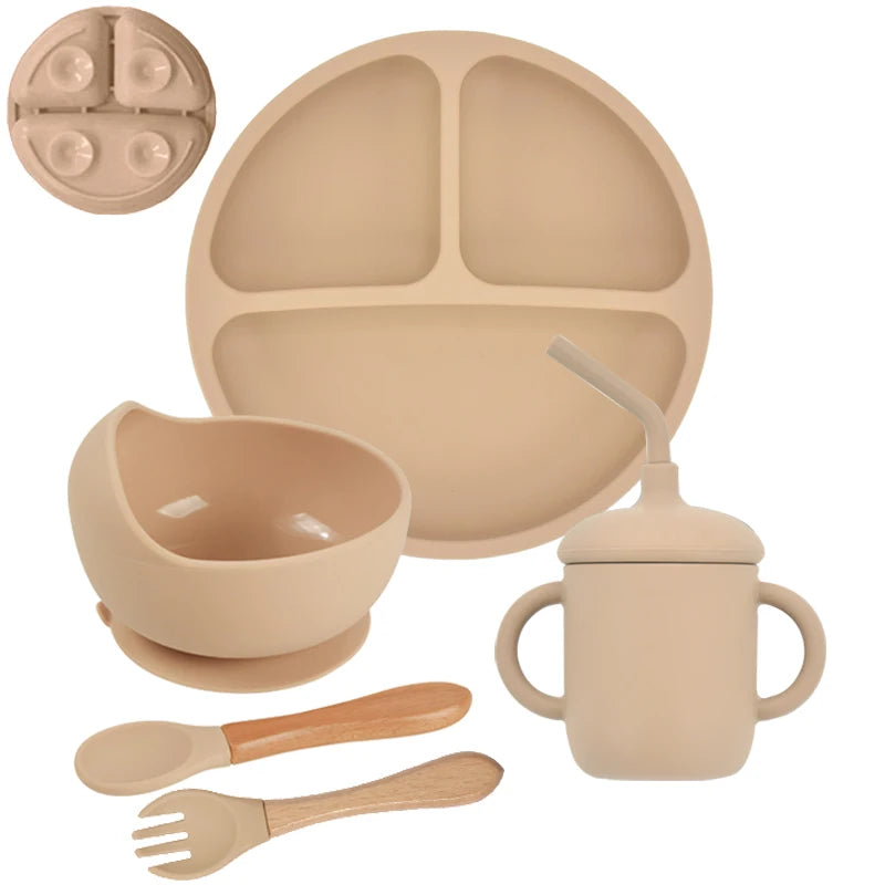 The Complete First-Bite Set: 5-Piece Suction Silicone Tableware