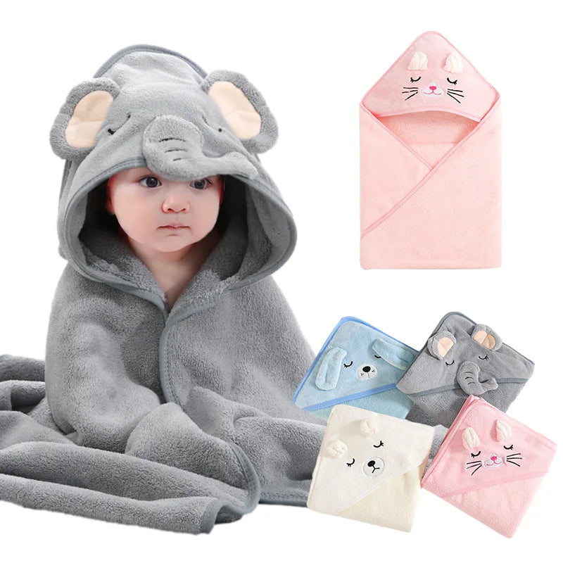 The Cuddly Hooded Wrap: Ultra-Soft Cartoon Bath & Sleep Towel