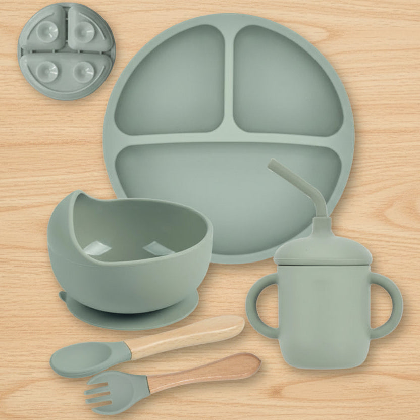 The Complete First-Bite Set: 5-Piece Suction Silicone Tableware