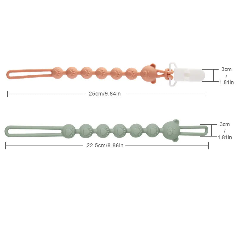 Baby Anti-drop Chain Pacifier Clips Teether Silicone Round Beads Teething Chain