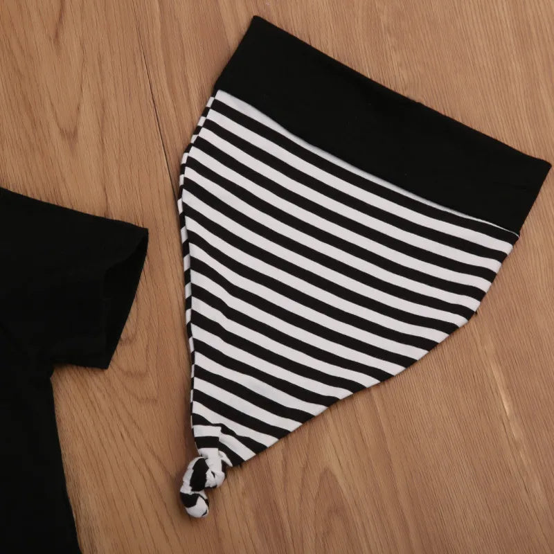 The Urban Rebel 4-Piece Set: Skull Print Top, Joggers, & Matching Accessories