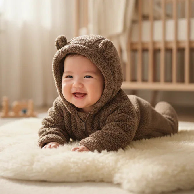 Mono con capucha de vellón de nubes